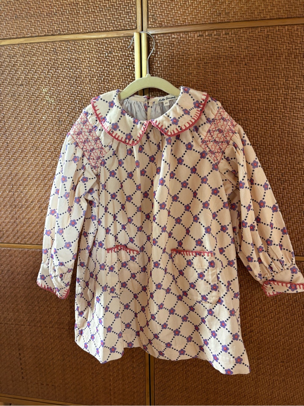 Hello Simone Girls Pink & Purple Floral Dress with Peter Pan Collar